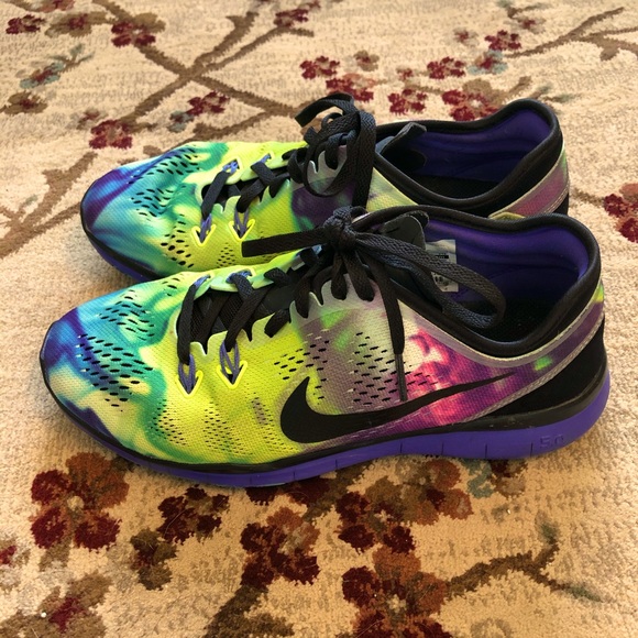 Nike Free Run 5.0 Tie Dye Print Running Shoes 6.5 - Picture 3 of 6